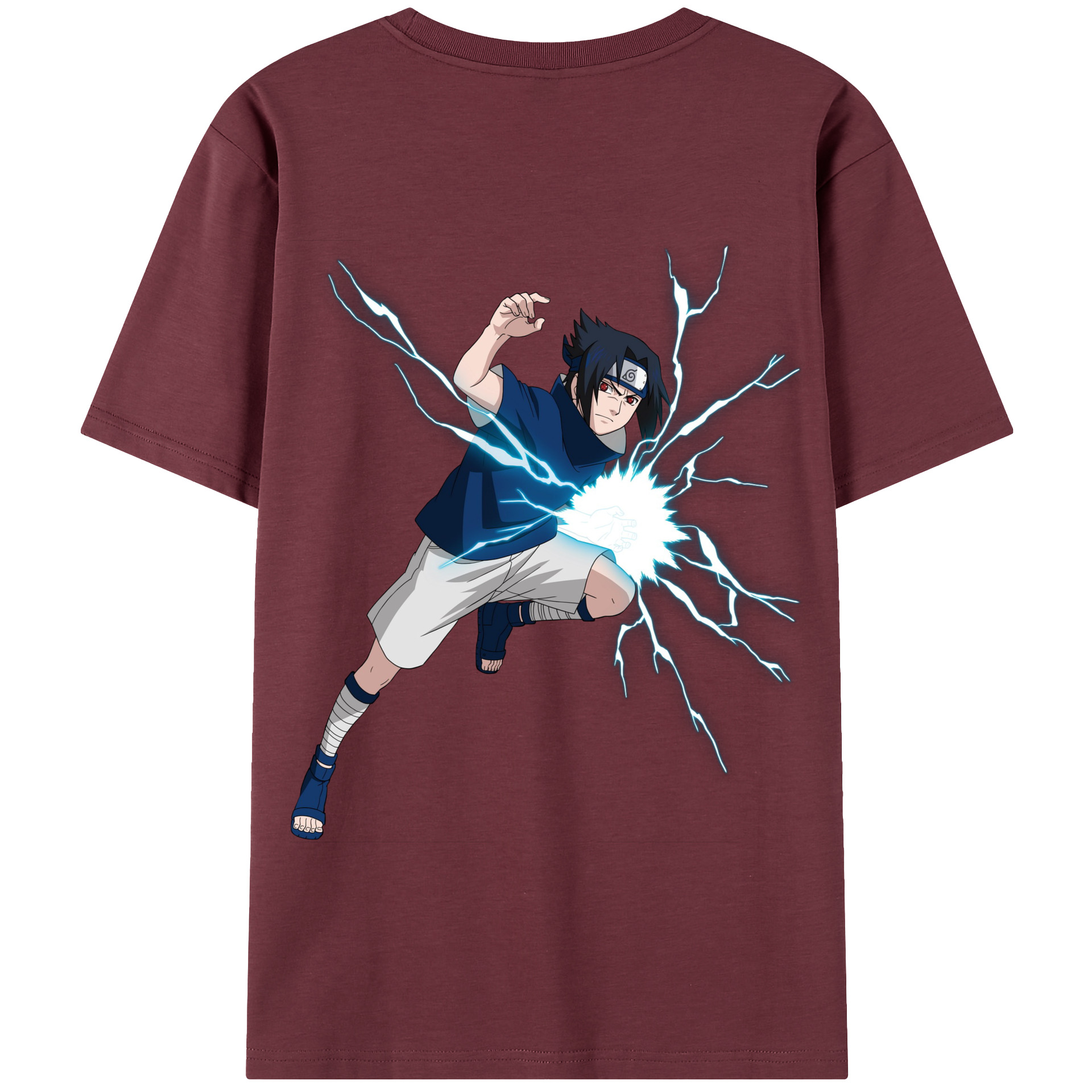 （画像用） NARUTO -ナルト- うちは サスケ Uchiha Sasuke 綿100％半袖Tシャツ（背面プリント）
